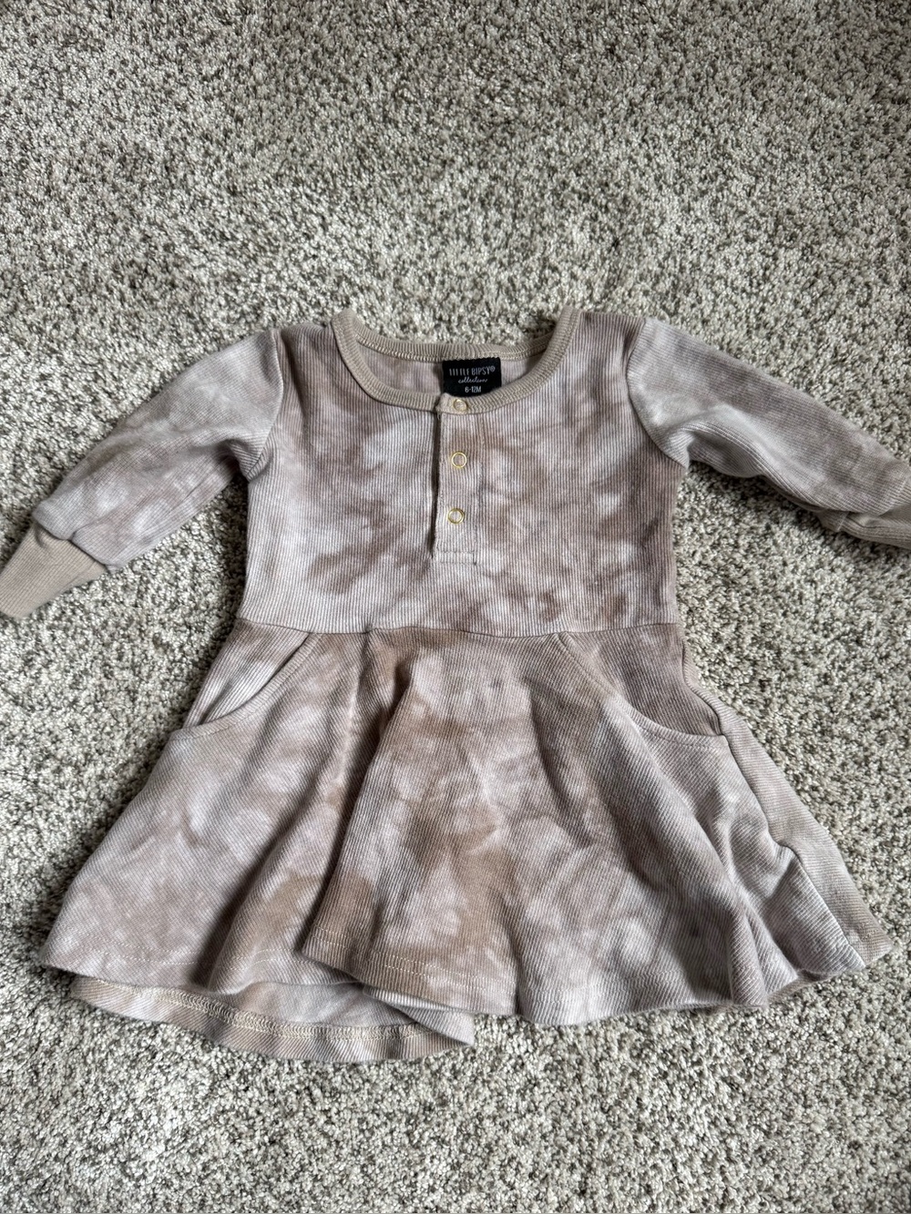 Little Bipsy Ribbed Long Sleeve Twirl Dress